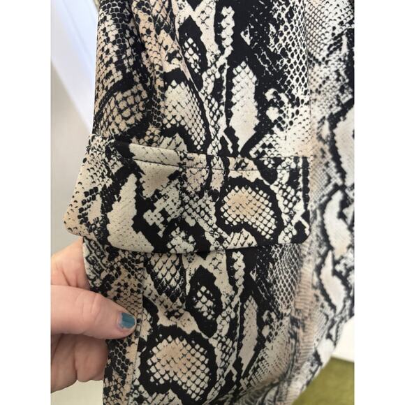Joseph Ribkoff Snake Skin Print Open Front Blazer Jacket Size 16 Mob Wife - Picture 6 of 6